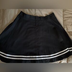 Classic Black mini Skirt with White Stripes